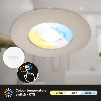 Briloner 7605032 - SADA 3xLED Kúpeľňové zapustené svietidlo 3xLED/4,9W/230V 2700/4000/6500K IP44 matný chróm