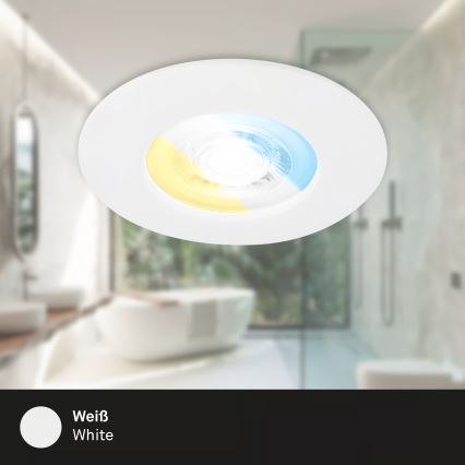 Briloner 7605036 - SADA 3xLED Kúpeľňové podhľadové svietidlo 3xLED/4,9W/230V 2700/4000/6500K IP44 biela