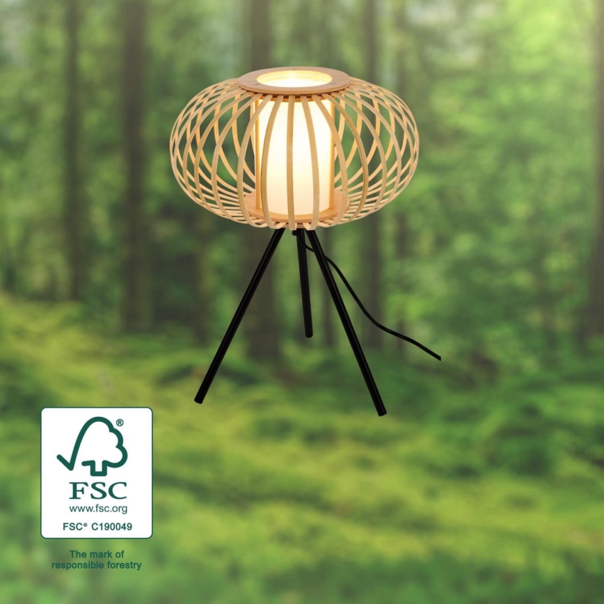 Briloner 7759011 - Stolná lampa 1xE27/10W/230V bambus