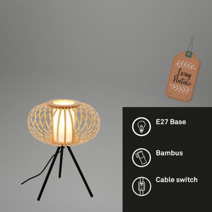 Briloner 7759011 - Stolná lampa 1xE27/10W/230V bambus