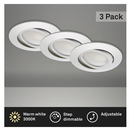 Briloner 8309-039 - SADA 3x LED Stmievateľné kúpeľňové podhľadové svietidlo LED/5W/230V IP23