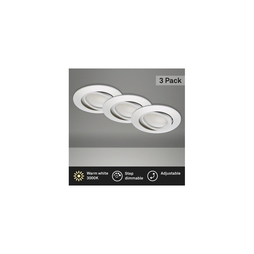 Briloner 8309-039 - SADA 3x LED Stmievateľné kúpeľňové podhľadové svietidlo LED/5W/230V IP23