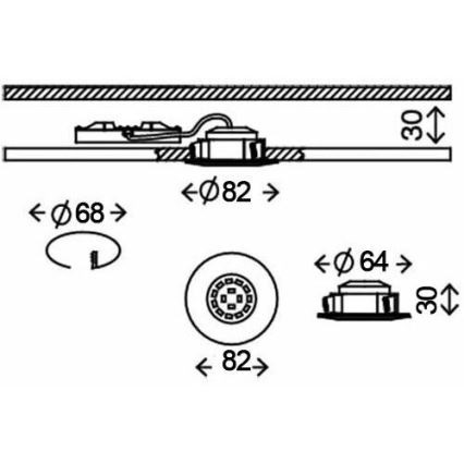 Briloner 8312-019 - Kúpeľňové podhľadové svietidlo LED/5W/230V IP23