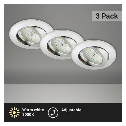 Briloner 8312-039 - SADA 3x LED Kúpeľňové podhľadové svietidlo LED/5W/230V IP23