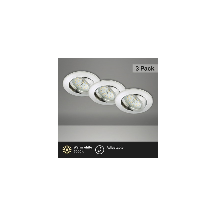 Briloner 8312-039 - SADA 3x LED Kúpeľňové podhľadové svietidlo LED/5W/230V IP23