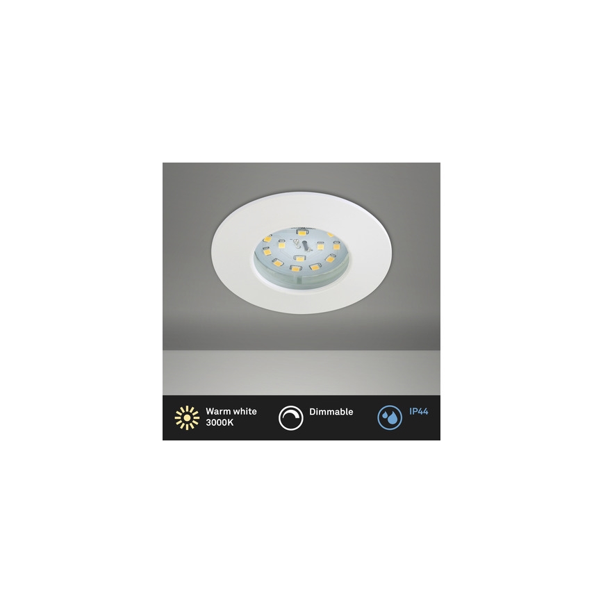 Briloner 8316-016 - stmievateľné LED podhľadové svietidlo do kúpeľne LED/5,5W/230V IP44 biela