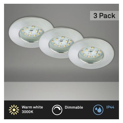 Briloner 8316-039-SADA 3x LED Stmievateľné kúpeľňové podhľadové svietidlo LED/5,5W/230V IP44