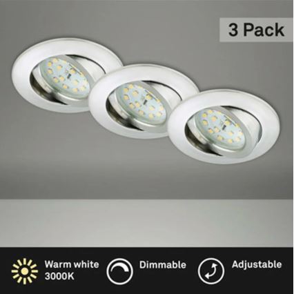 Briloner 8317-039-SADA 3x LED Stmievateľné kúpeľňové podhľadové svietidlo LED/5,5W/230V IP23