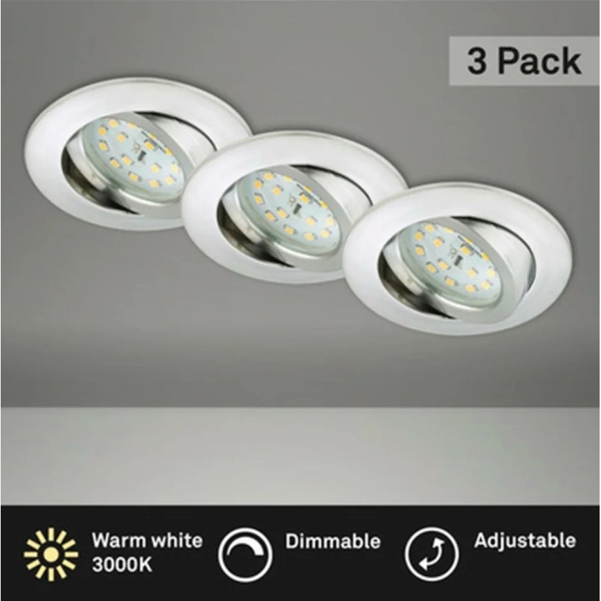 Briloner 8317-039-SADA 3x LED Stmievateľné kúpeľňové podhľadové svietidlo LED/5,5W/230V IP23