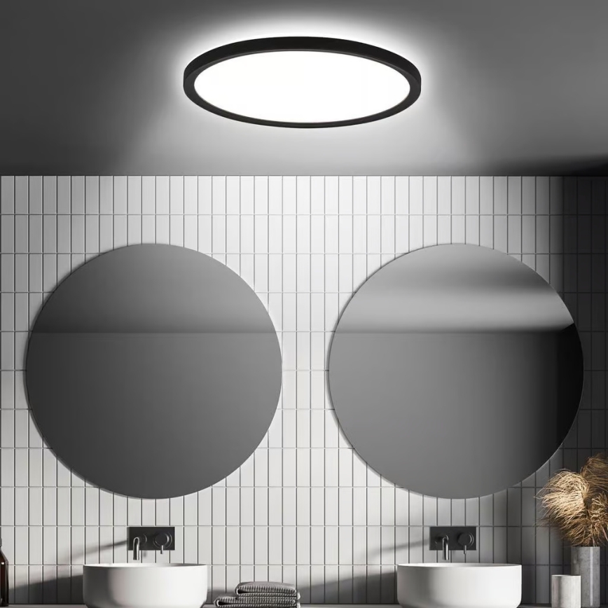 Briloner - LED kúpeľňové stropné svietidlo s pohybovým senzorom MOVE LED/18W/230V IP44 priemer 29 cm čierne