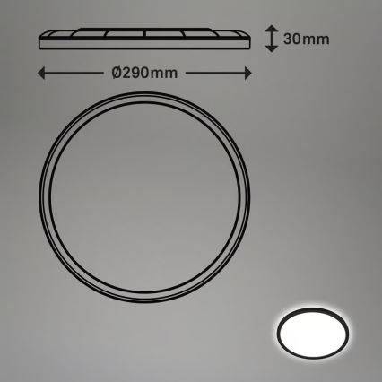 Briloner - LED kúpeľňové stropné svietidlo s pohybovým senzorom MOVE LED/18W/230V IP44 priemer 29 cm čierne