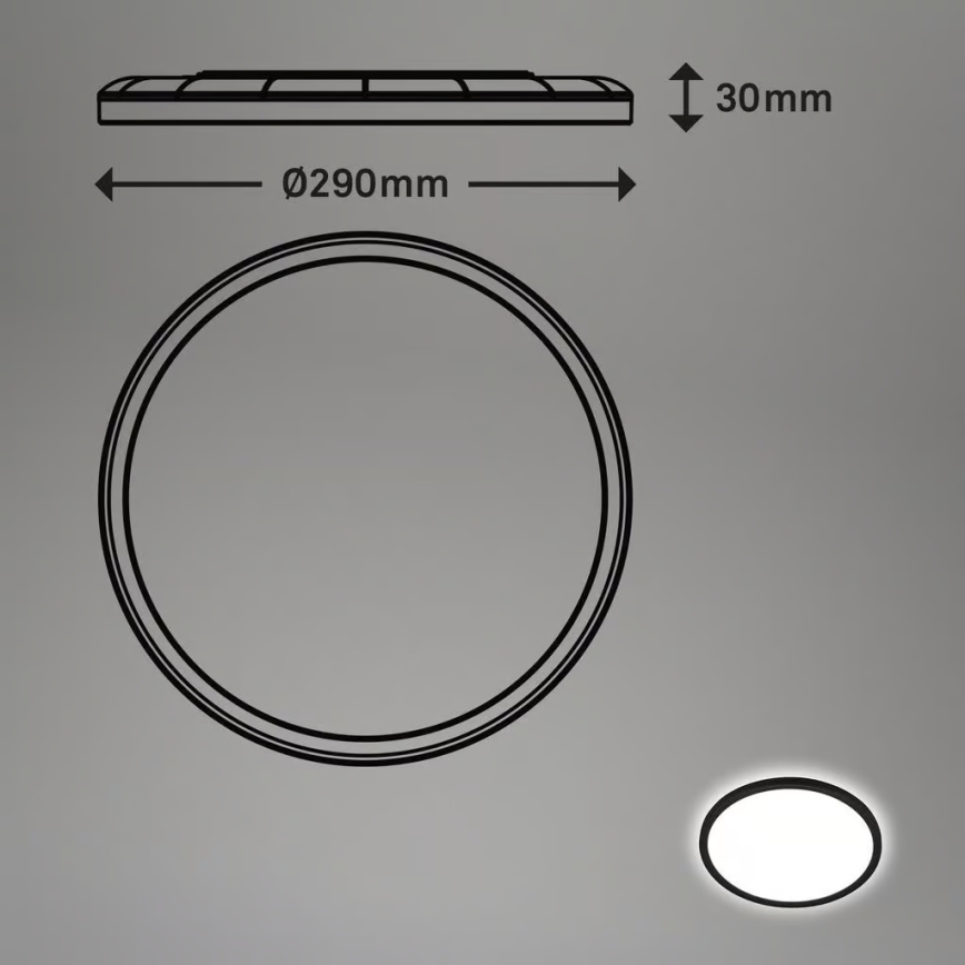 Briloner - LED kúpeľňové stropné svietidlo s pohybovým senzorom MOVE LED/18W/230V IP44 priemer 29 cm čierne