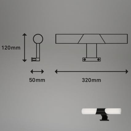 Briloner - LED osvetlenie zrkadla do kúpeľne LED/7W/230V 4000K IP44 32 cm čierne