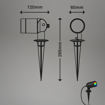 Briloner - LED RGBW Stmievateľné vonkajšie svietidlo LED/4,4W/230V 2700/4000/6500K IP44 Wi-Fi Tuya