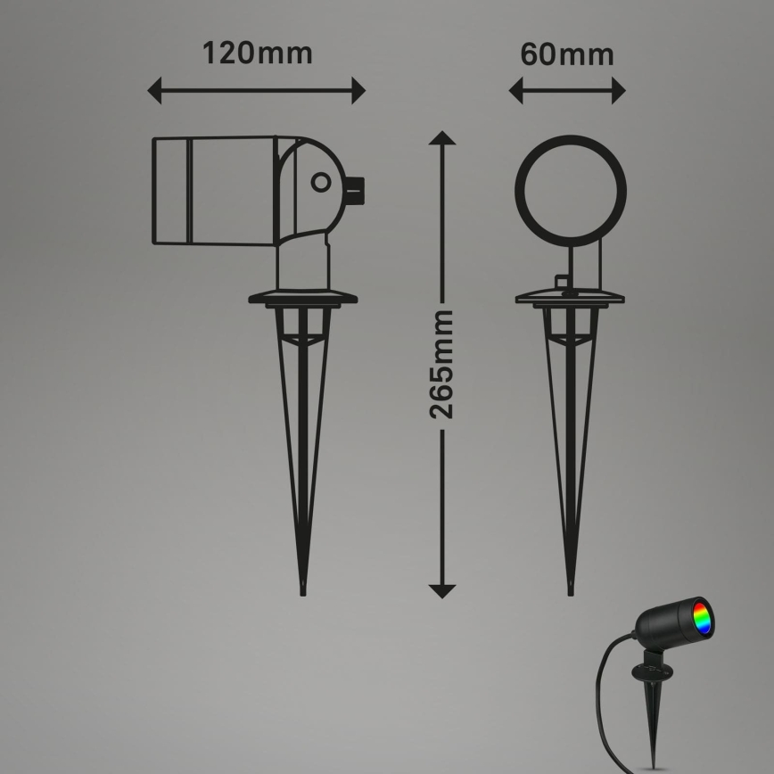 Briloner - LED RGBW Stmievateľné vonkajšie svietidlo LED/4,4W/230V 2700/4000/6500K IP44 Wi-Fi Tuya