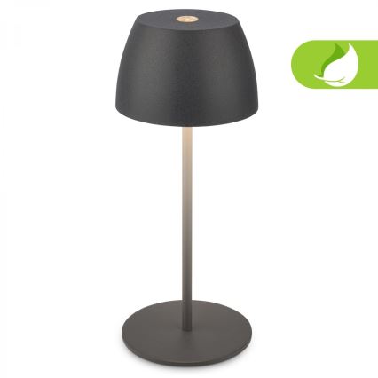 Briloner - LED stlmiteľná nabíjateľná dotyková vonkajšia stolová lampa MINI LED/2,5W/5V IP44 1800 mAh antracit
