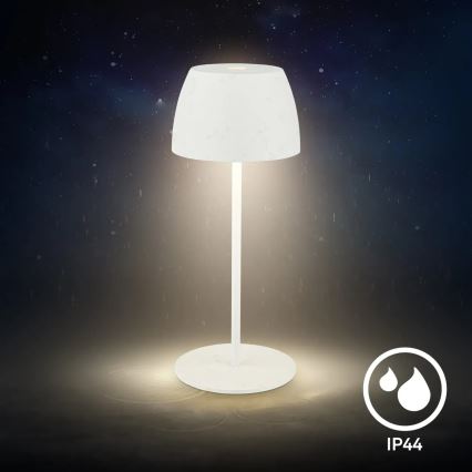 Briloner  - LED stmievateľná nabíjateľná dotyková vonkajšia stolná lampa MINI LED/2,5W/5V IP44 1800 mAh biela