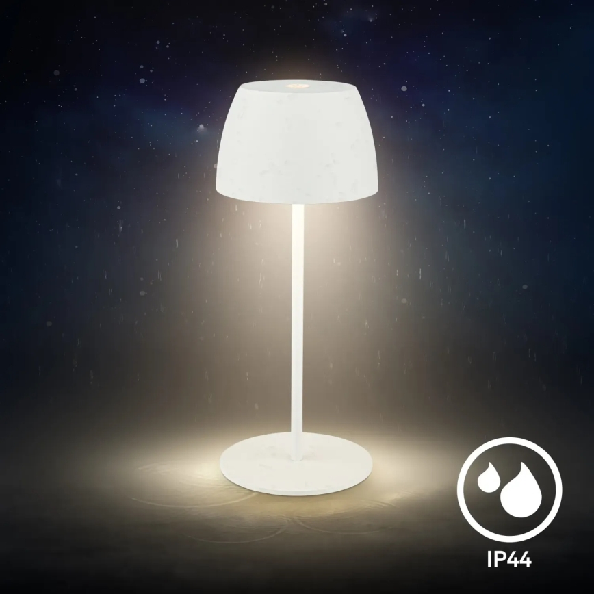 Briloner  - LED stmievateľná nabíjateľná dotyková vonkajšia stolná lampa MINI LED/2,5W/5V IP44 1800 mAh biela