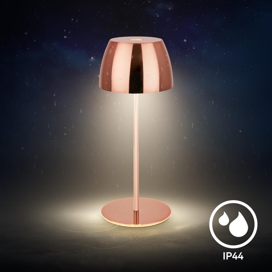 Briloner - LED stmievateľná nabíjateľná dotyková vonkajšia stolová lampa MINI LED/2,5W/5V IP44 1800 mAh medená