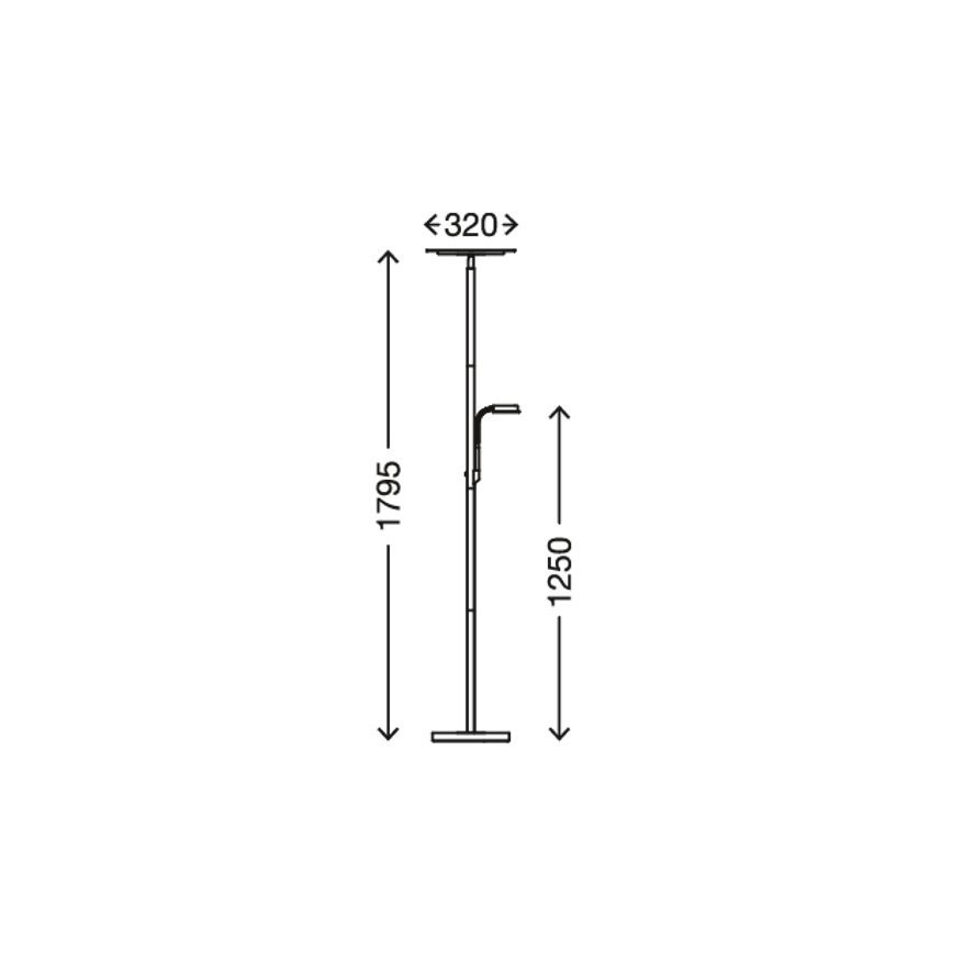 Briloner 1292-022 - LED Stmievateľná stojacia lampa EVER 1xLED/21W/230V + 1xLED/3,5W