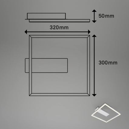 Briloner - LED stropné svietidlo FRAME LED/14W/230V 3000K 30x32 cm matný chróm