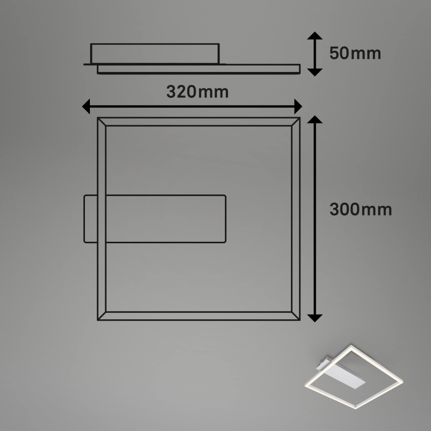 Briloner - LED stropné svietidlo FRAME LED/14W/230V 3000K 30x32 cm matný chróm