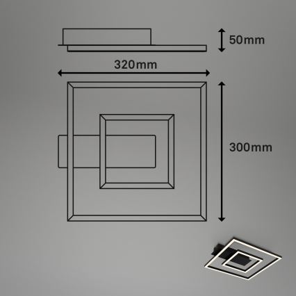 Briloner - LED stropné svietidlo FRAME LED/22W/230V 3000K 30x32 cm čierna