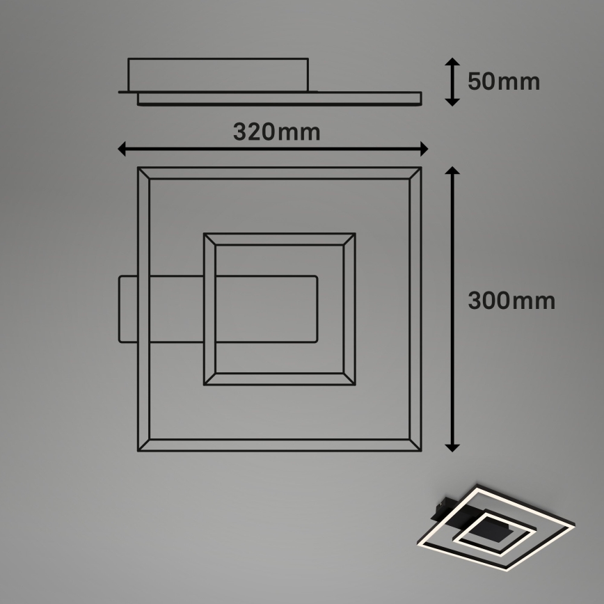 Briloner - LED stropné svietidlo FRAME LED/22W/230V 3000K 30x32 cm čierna