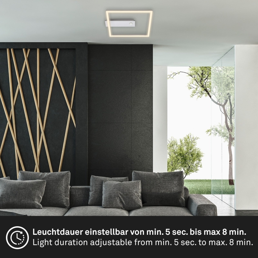 Briloner - LED stropné svietidlo s pohybovým a súmrakovým senzorom FRAME LED/14W/230V 3000K 30x32 cm matný chróm