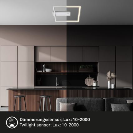 Briloner - LED stropné svietidlo s pohybovým a súmrakovým senzorom FRAME LED/14W/230V 3000K 30x32 cm matný chróm