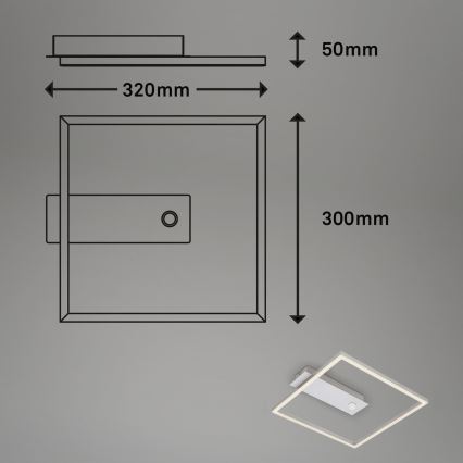 Briloner - LED stropné svietidlo s pohybovým a súmrakovým senzorom FRAME LED/14W/230V 3000K 30x32 cm matný chróm
