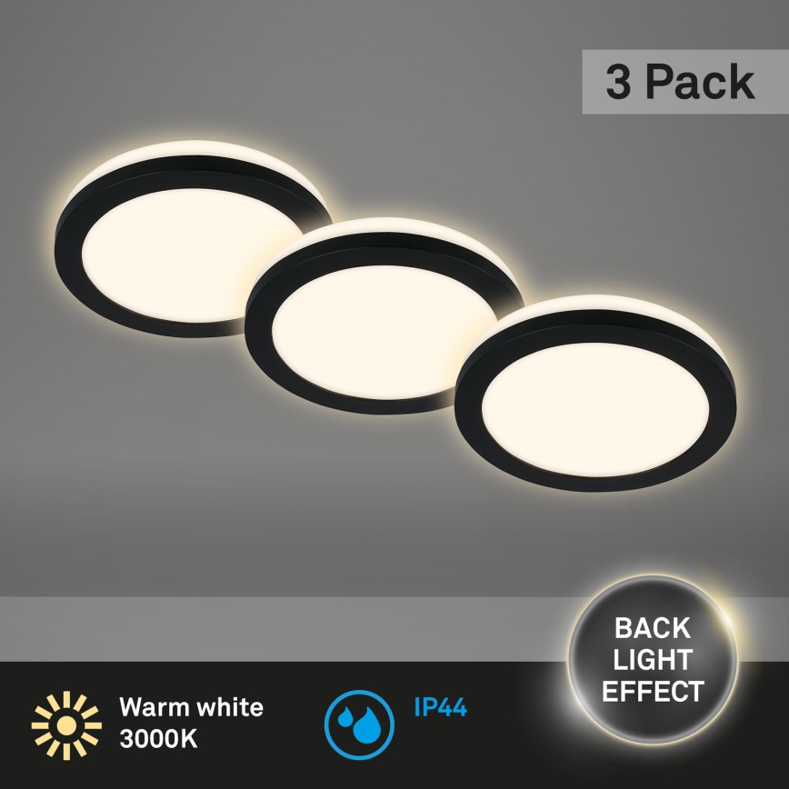 Briloner - SADA 3x LED Kúpeľňové podhľadové svietidlo LED/3W/230V IP44