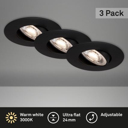 Briloner - SADA 3x LED Kúpeľňové podhľadové svietidlo LED/4,9W/230V IP23