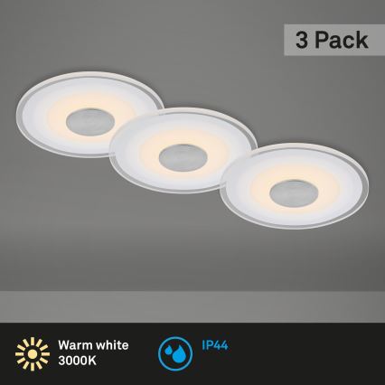 Briloner - SADA 3x LED Kúpeľňové podhľadové svietidlo LED/6W/230V IP44 chróm