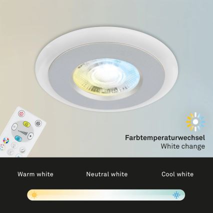 Briloner - SADA 3x LED RGBW Stmievateľné kúpeľňové podhľadové svietidlo LED/5W/230V 3000-6500K IP44 + diaľkové ovládanie