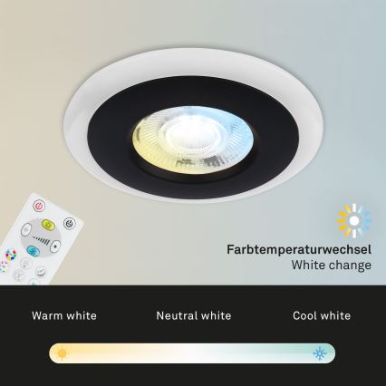 Briloner - SADA 3x LED RGBW Stmievateľné kúpeľňové podhľadové svietidlo LED/5W/230V 3000-6500K IP44 + diaľkové ovládanie