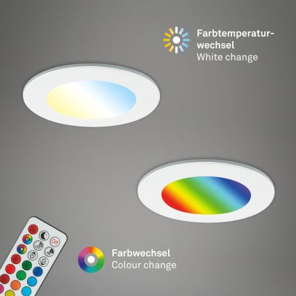 Briloner - SADA 3x RGBW LED Stmievateľné kúpeľňové podhľadové svietidlo LED/4,8W/230V 3000-6500K IP65 + diaľkové ovládanie