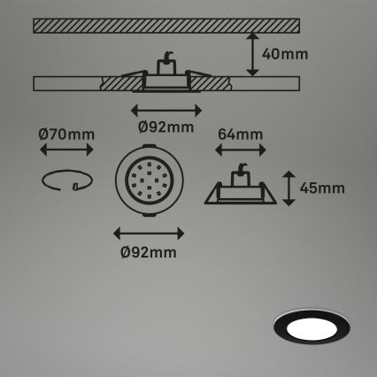 Briloner - SADA 3x LED RGBW Stmievateľné kúpeľňové podhľadové svietidlo LED/4,8W/230V 3000-6500K IP65 + diaľkové ovládanie