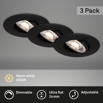 Briloner - SADA 3x LED Stmievateľné kúpeľňové svietidlo LED/4,9W/230V IP23