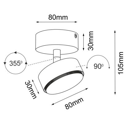 Brosline - Bodové svietidlo 1xGX53/9W/230V čierne