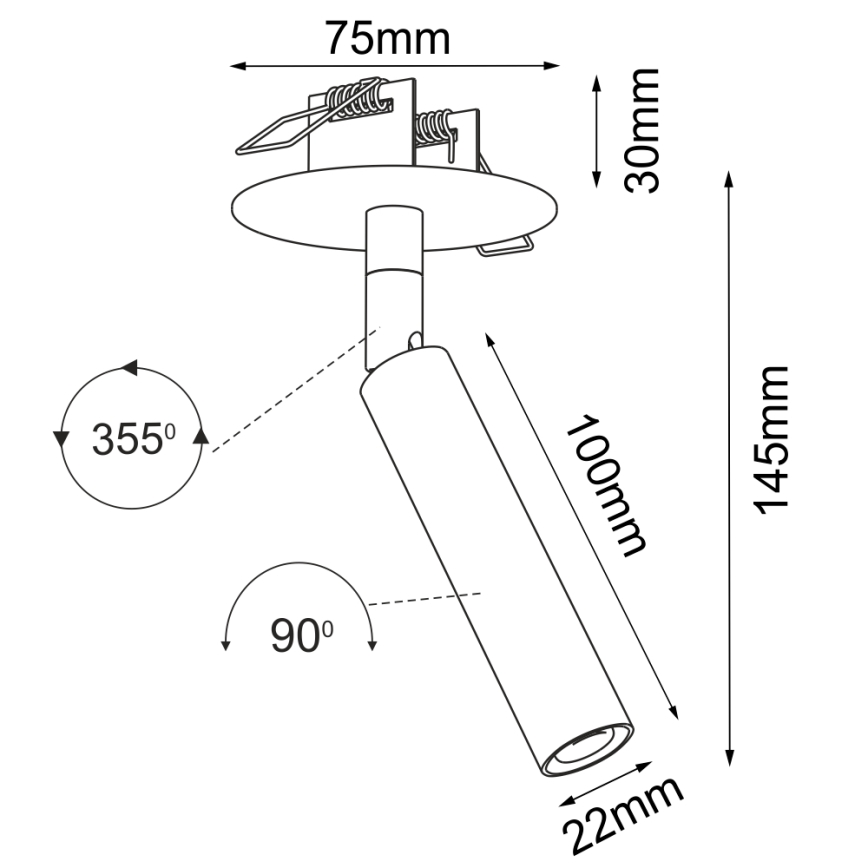 Brosline - Podhľadové bodové svietidlo 1xG9/2,5W/230V čierne