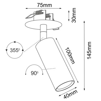 Brosline - Podhľadové bodové svietidlo 1xGU10/4W/230V biela