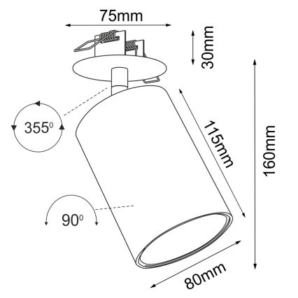 Brosline - Podhľadové bodové svietidlo 1xGU10/10W/230V biela