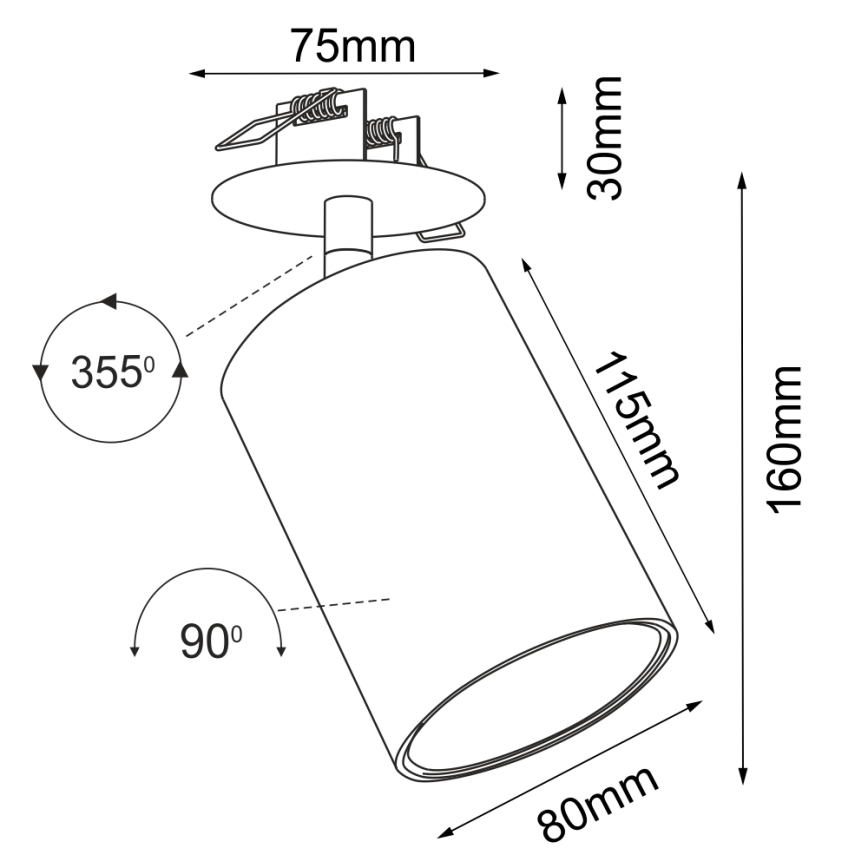 Brosline - Podhľadové bodové svietidlo 1xGU10/10W/230V biela