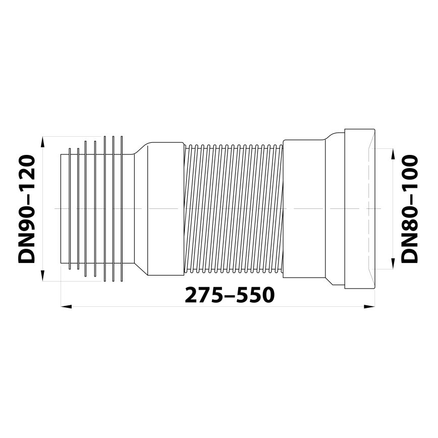 Bruckner - Flexi dopojenie k WC 27,5-55 cm biela