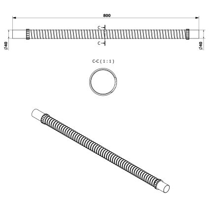 Bruckner - Flexi prepojovacia rúrka 80 cm biela