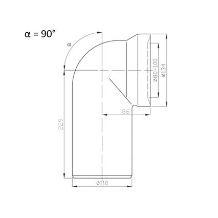 Bruckner - Koleno 90° dopojenie k WC 11 cm biela