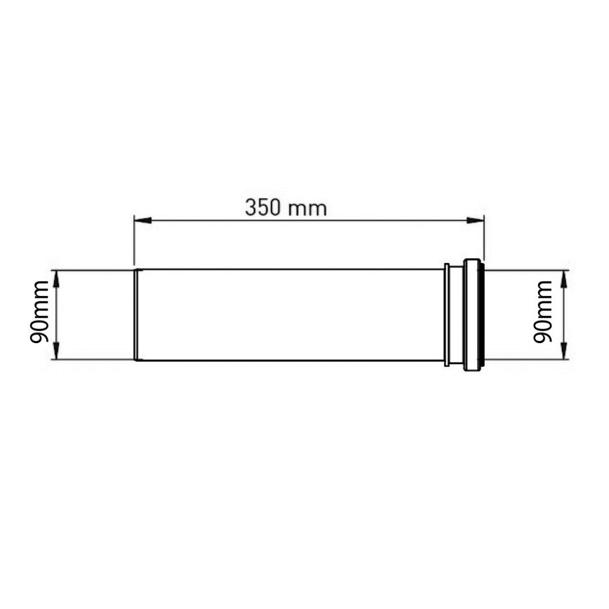 Bruckner - Predlžovací kus pre závesné WC 35 cm čierna