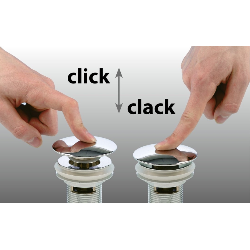 Bruckner - Umývadlový výpust CLICK-CLACK pr. 6,3 cm nerez