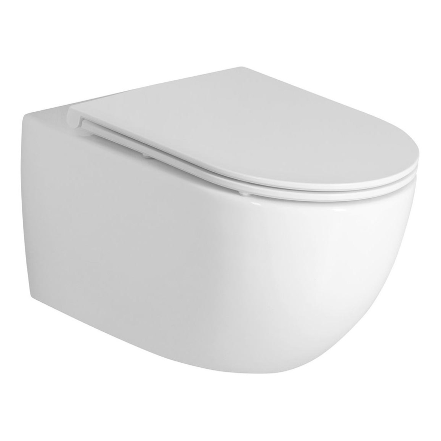 Bruckner - Závesné WC Vortex Rimless FULDA keramika/biela